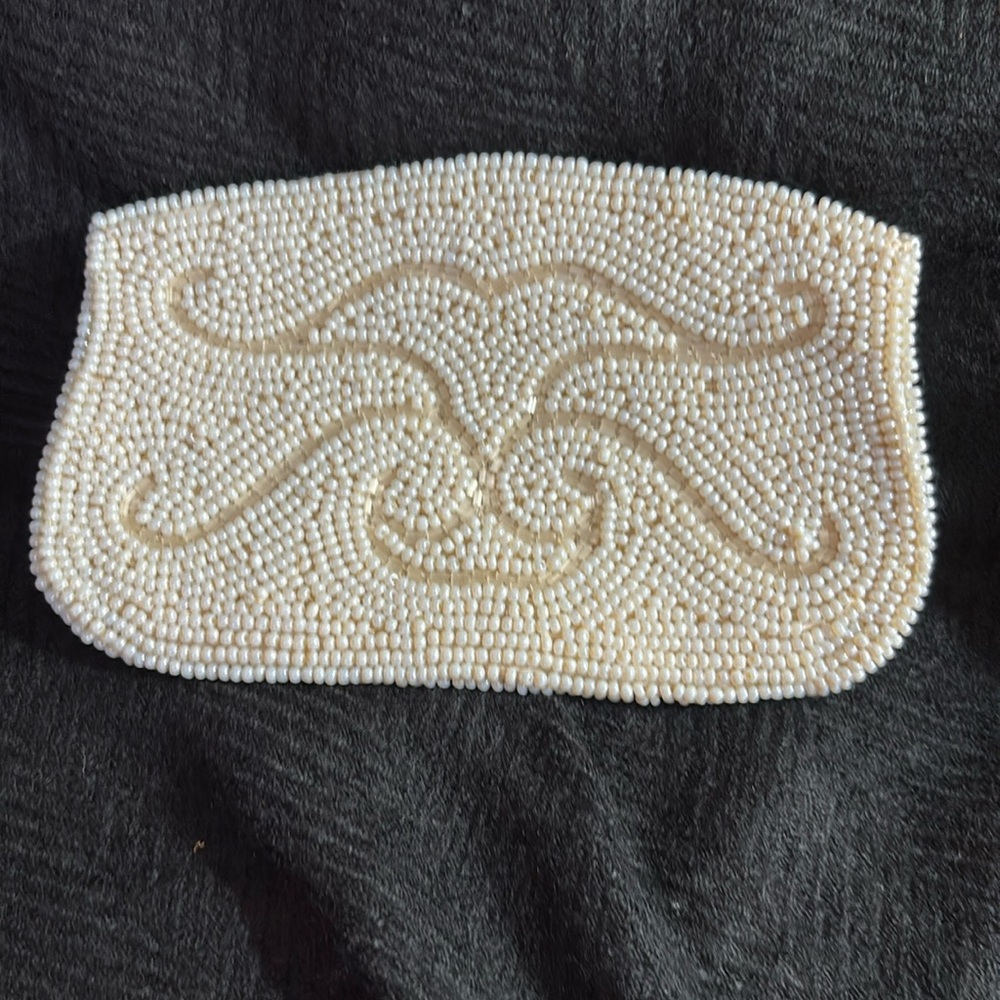 Bag by Debbie Ivory Hand Beaded Evening Clutch Lined Zip Made in Japan New